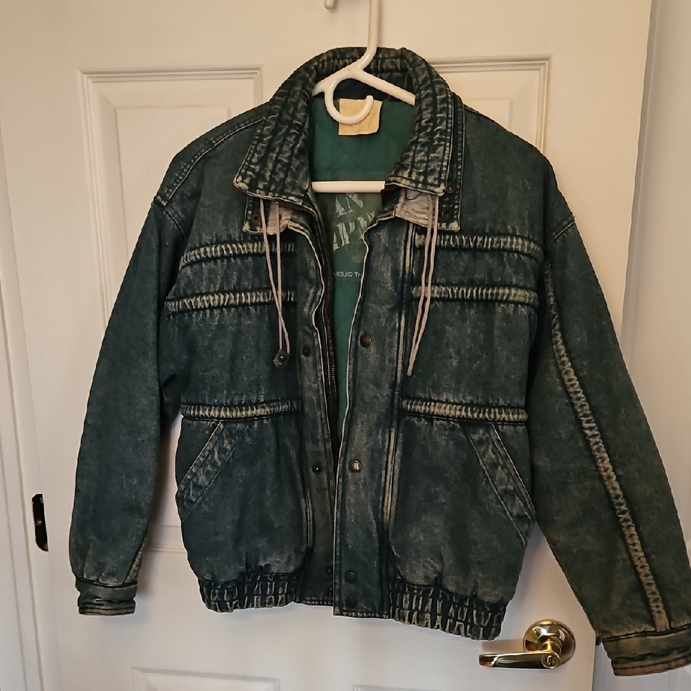 Urban Equipment Dark Blue Denium Bomber Jacket - Boys Size L